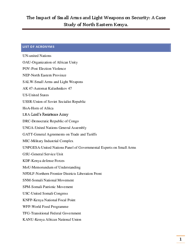 (DOC) The Impact of Small Arms and Light Weapons on Security: A Case ...