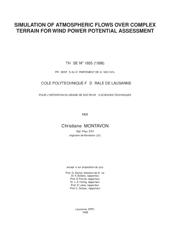 (PDF) SIMULATION OF ATMOSPHERIC FLOWS OVER COMPLEX TERRAIN FOR WIND ...