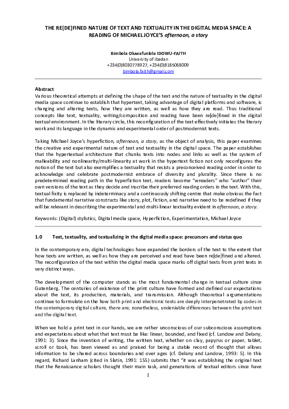 (DOC) The re[de]fined nature of text in the digital media space