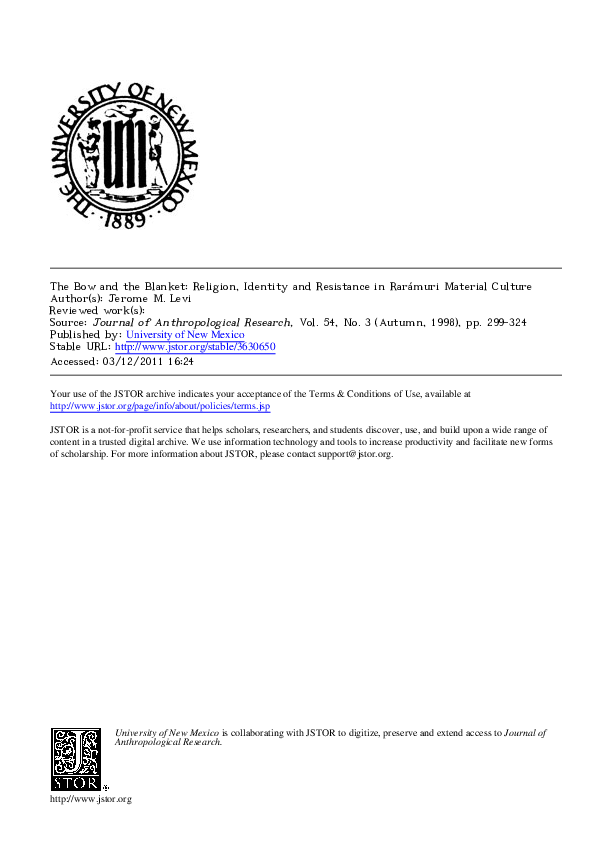 (PDF) The Bow and the Blanket Religion, Identity, and Resistance in