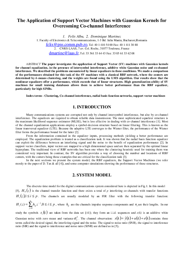 (PDF) The Application of Support Vector Machines with Gaussian Kernels ...