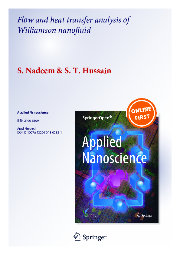 (PDF) Flow and heat transfer analysis of Williamson nano fluid