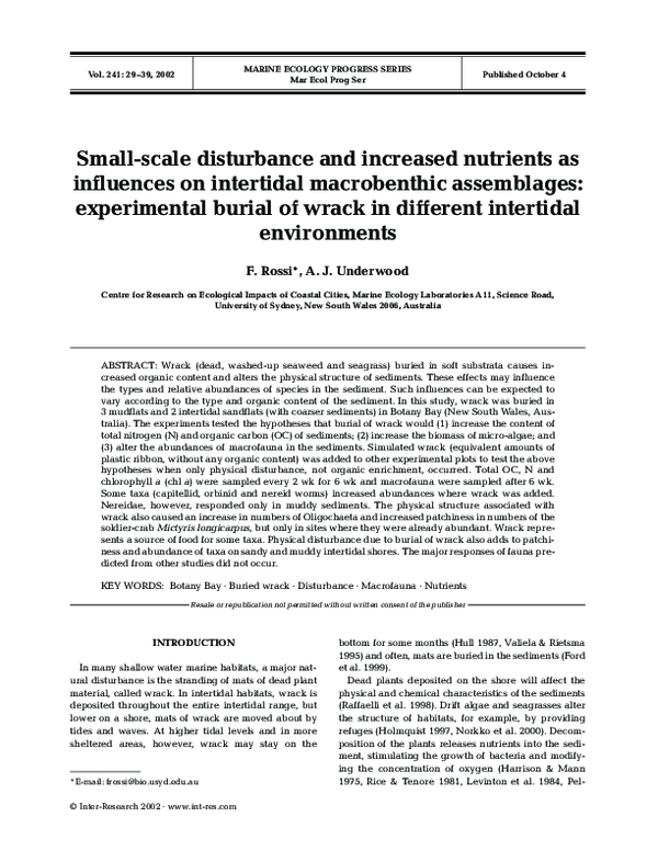 MARINE ECOLOGY PROGRESS SERIES Mar Ecol INTRODUCTION