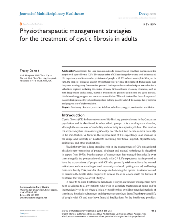 (PDF) Physiotherapeutic management strategies for the treatment of ...