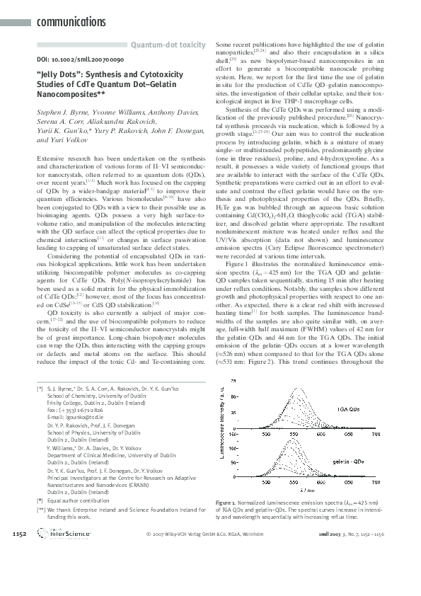 (PDF) QuantumDot Toxicity Serena Corr Academia.edu