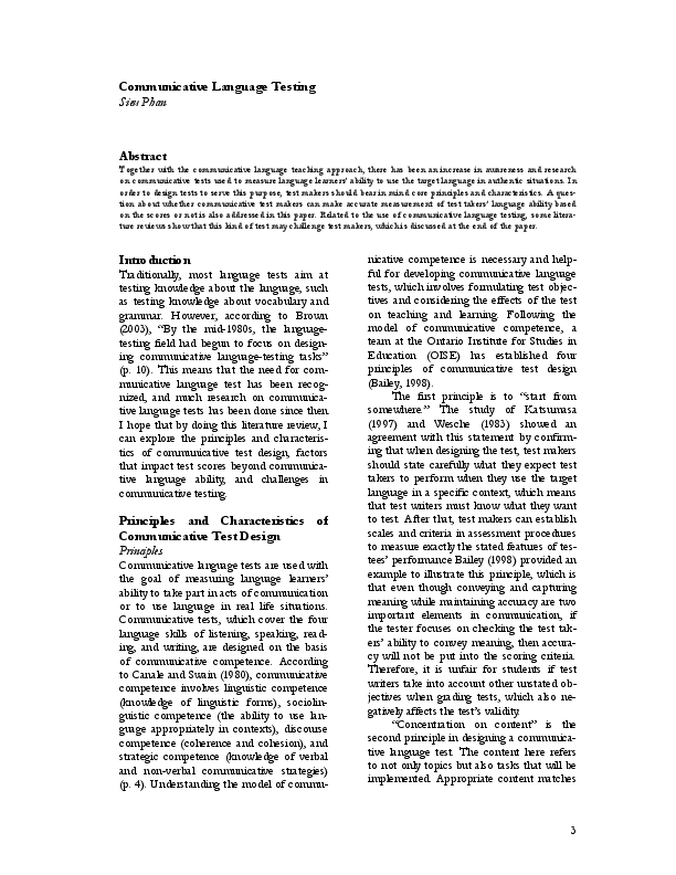 Communicative test picture