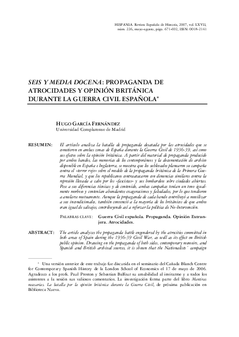 «Seis y media docena» la propaganda de atrocidades de la Guerra Civil