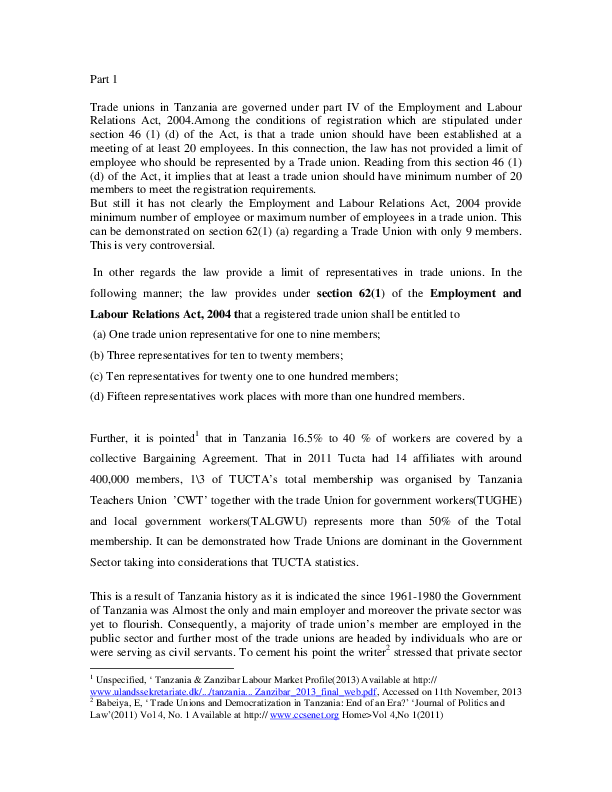  pdf a few hint on labour law in tanzania