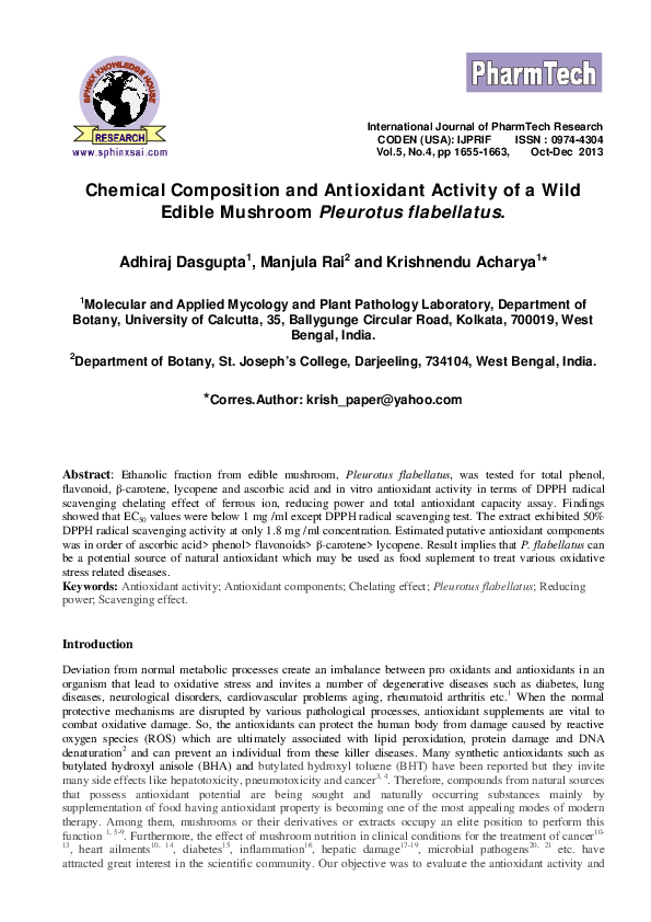 (PDF) Chemical Composition and Antioxidant Activity of a Wild Edible ...