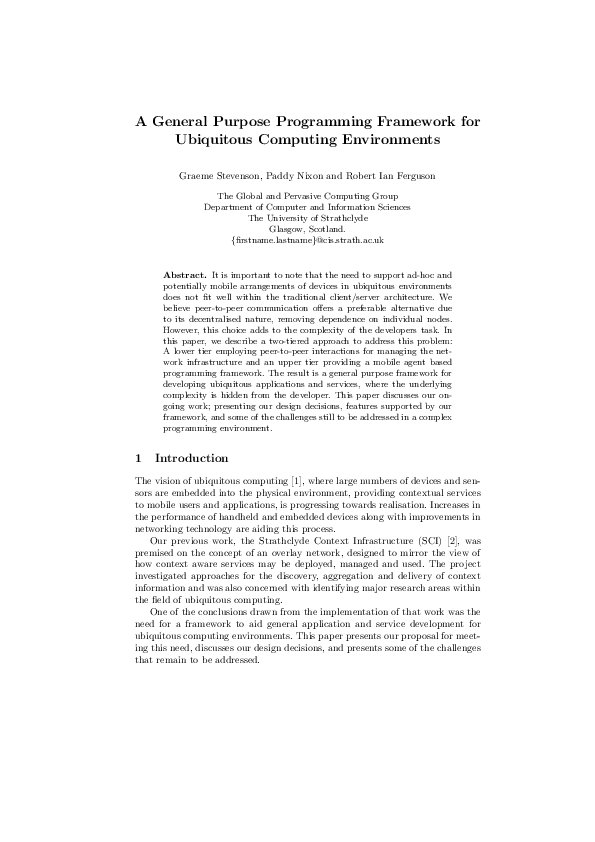 (PDF) A General Purpose Programming Framework for Ubiquitous Computing ...