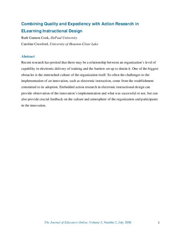 (PDF) Combining Quality and Expediency with Action
