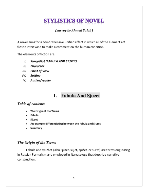 Doc Stylistics Of Novel Survey By Ahmed Salah Ahmed Salah Academia Edu