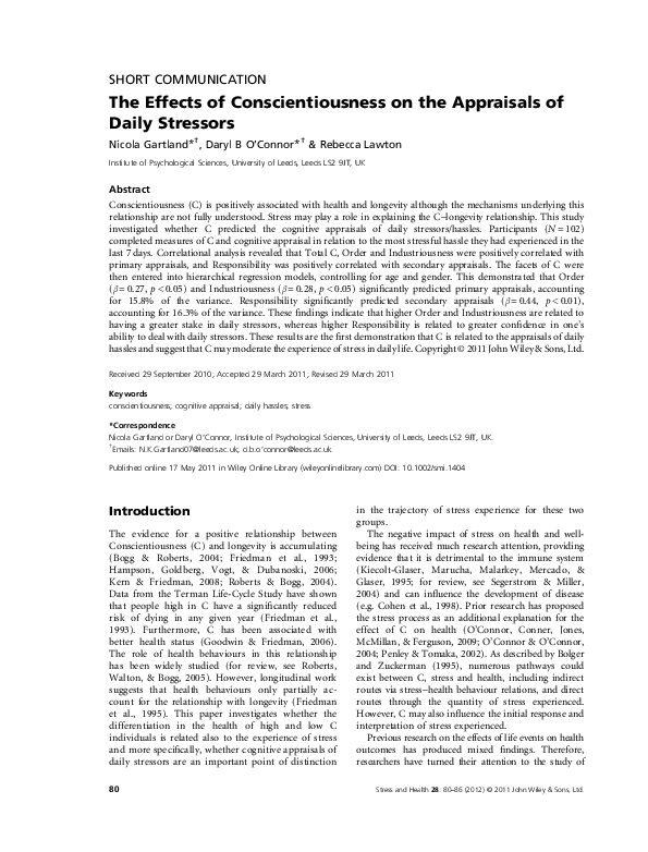 Low level of the big five trait of conscientiousness image