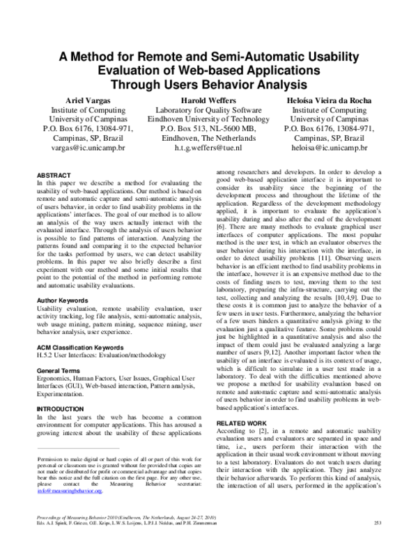 (PDF) A method for remote and semi-automatic usability evaluation of ...