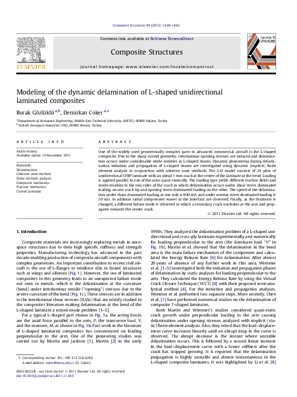 (PDF) Modeling of the dynamic delamination of Lshaped unidirectional laminated composites