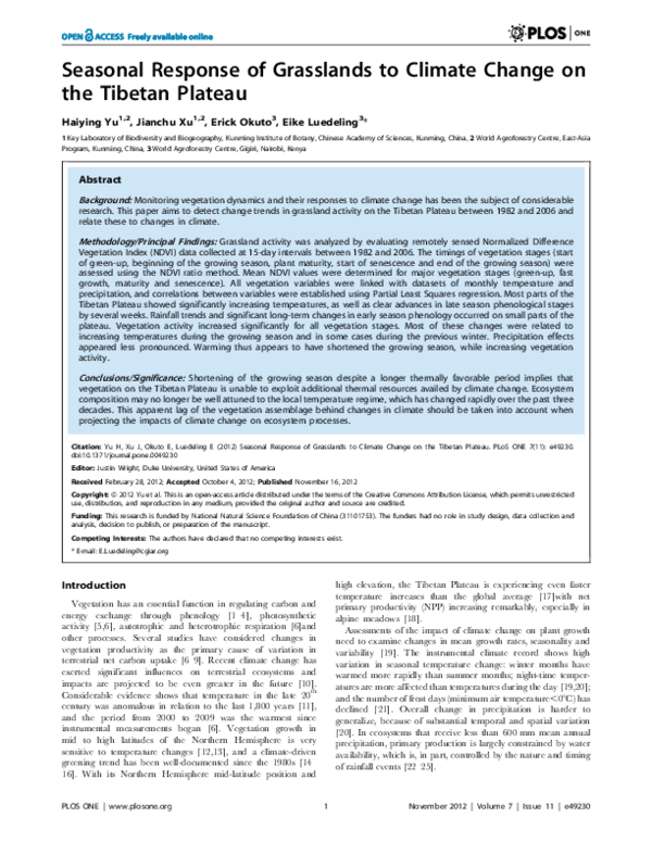 (PDF) The impact of climate change and anthropogenic activities on ...