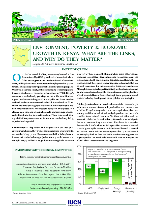(PDF) Environment, Poverty and Economic Growth In Kenya: What Are the ...