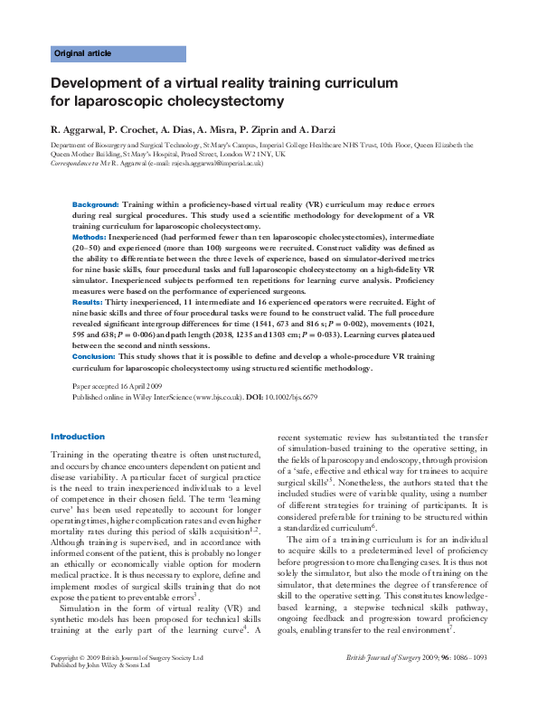 (PDF) Development of a virtual reality training curriculum for ...