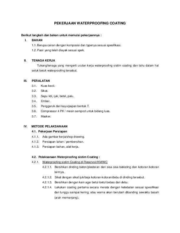 (DOC) PEKERJAAN WATERPROOFING COATING mohammad zaki