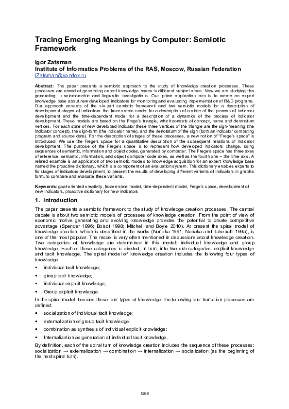 (PDF) Tracing Emerging Meanings by Computer: Semiotic Framework