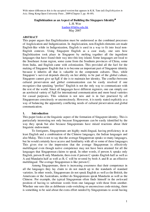 How to strengthen national identity in singapore image