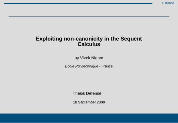 (PDF) Exploiting Non-Canonicity In the Sequent Calculus