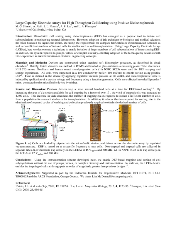 (PDF) Large Capacity Electrode Arrays for High Throughput Cell Sorting ...