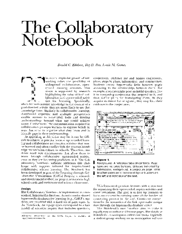 (PDF) The Collaboratory Notebook