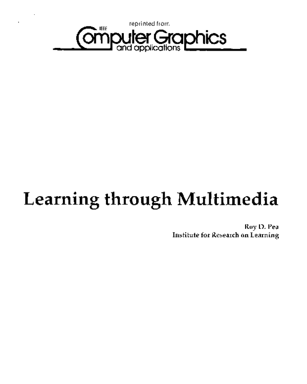 (PDF) Learning Through Multimedia