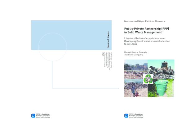 PDF Master S Thesis Public Private Partnership PPP In Solid Waste PDF Master S Thesis Public Private Partnership PPP In Solid Waste