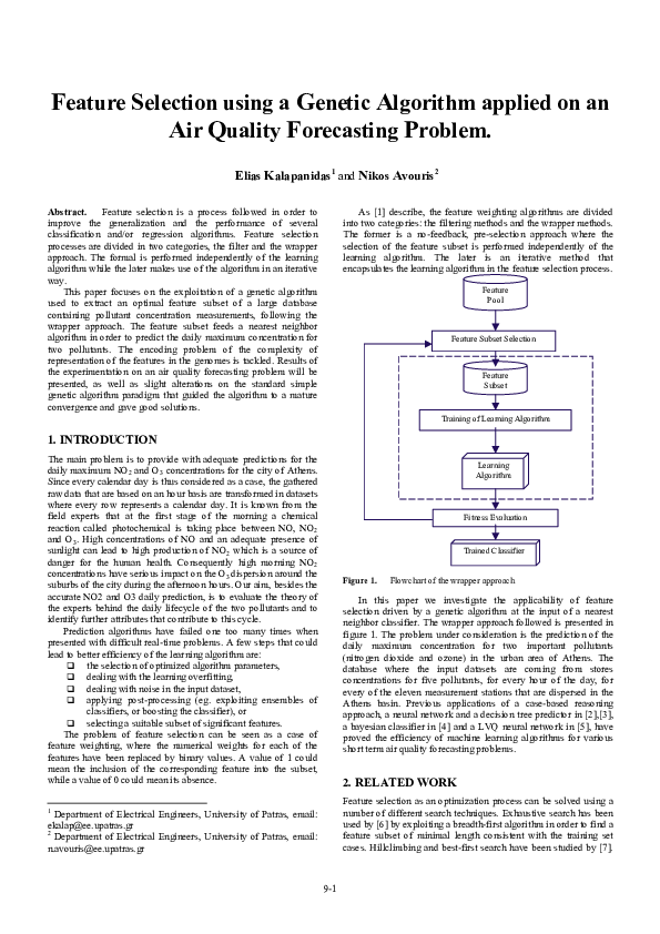 (PDF) Feature Selection using a Genetic Algorithm applied on an Air ...
