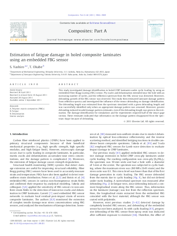 (PDF) Estimation of fatigue damage in holed composite laminates using ...