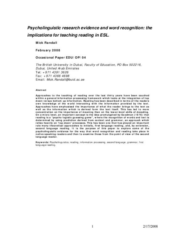 Psycholinguistics thesis topics image