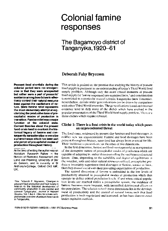 (PDF) Colonial famine responses