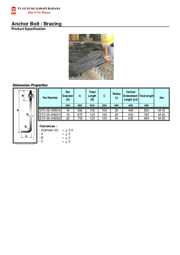 (PDF) Anchor Bolt / Bracing Product Specification shinji ardy