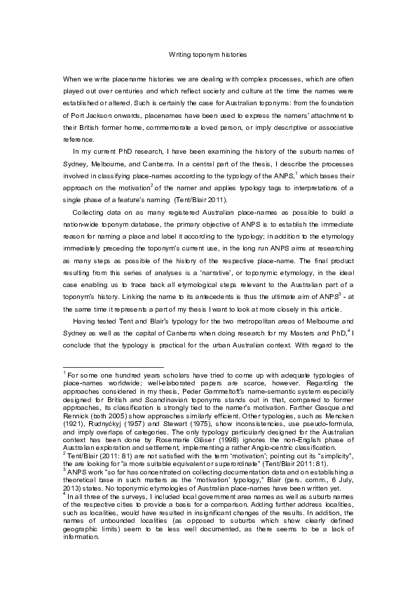 Descriptive toponym examples picture