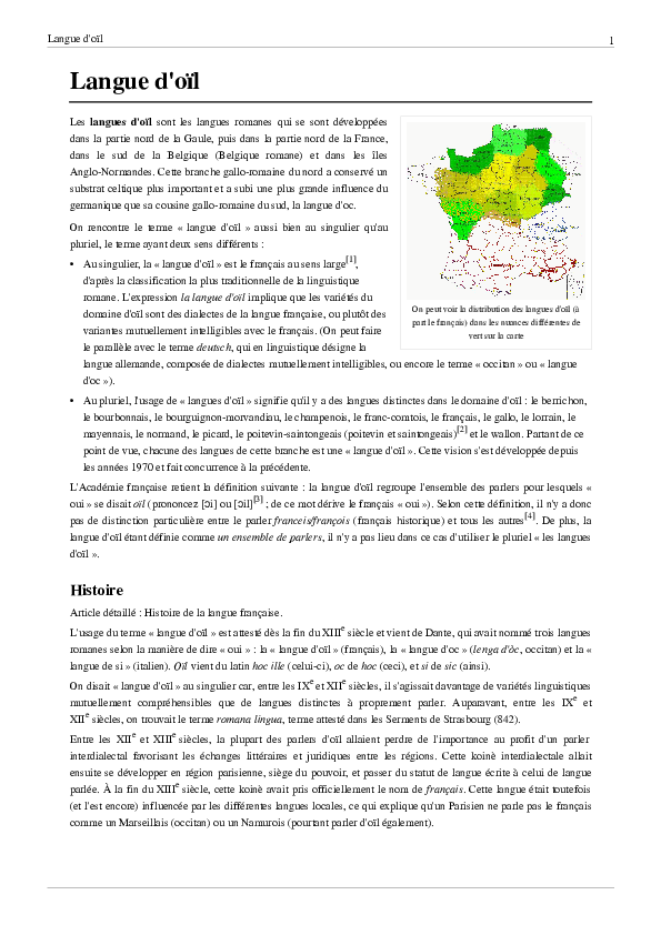 (PDF) Langue d'oïl