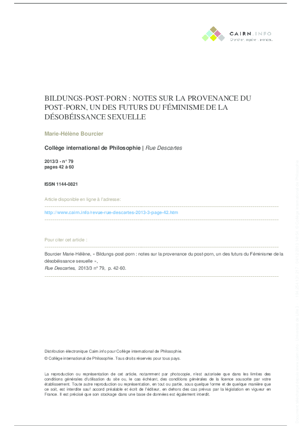 Post-porn = désobéissance sexuelle féministe