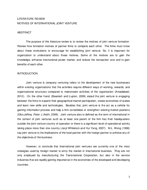 Literature review venture 07 picture