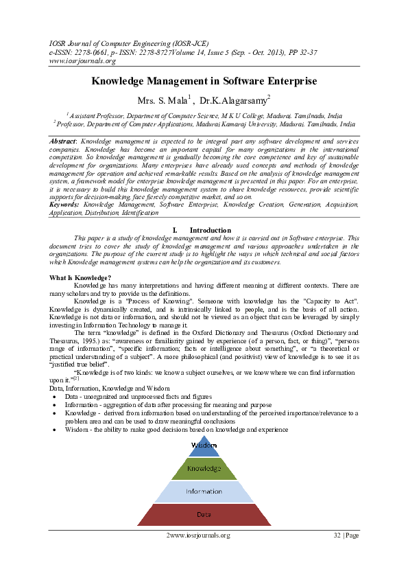(PDF) Knowledge Management in Software Enterprise