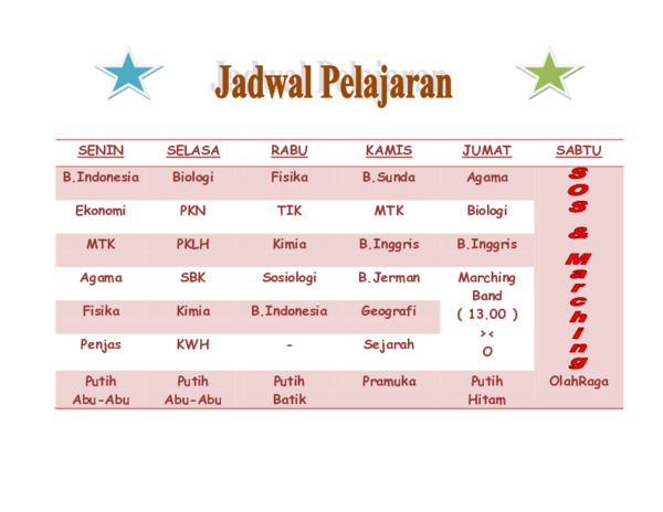Doc Jadwal Pelajaran Kelas X Sman 1 Cibitung Friska Apriliani Academia Edu