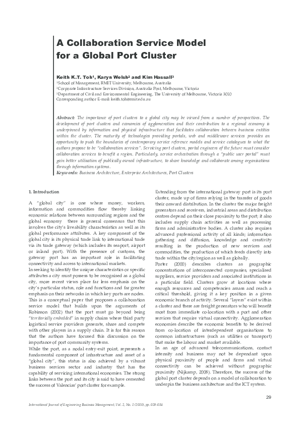 (PDF) A Collaboration Service Model for a Global Port Cluster