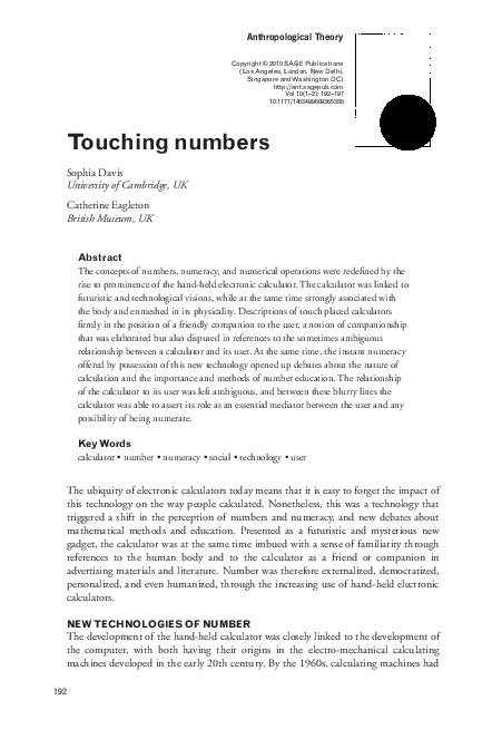 (PDF) Touching numbers