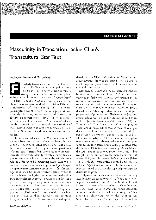 (PDF) Masculinity in Translation: Jackie Chan's Transcultural Star Text
