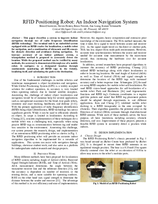 (PDF) RFID Positioning Robot: An Indoor Navigation System