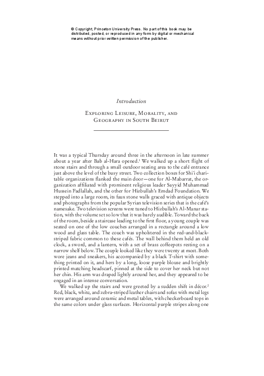 Pdf Leisurely Islam Negotiating Geography And Morality In Shi Ite South Beirut Lara Deeb Academia Edu