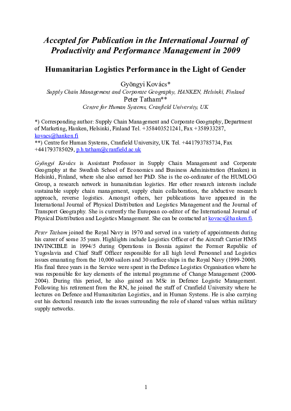 (PDF) Accepted for Publication In the International Journal of