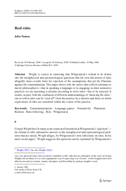(PDF) Real rules