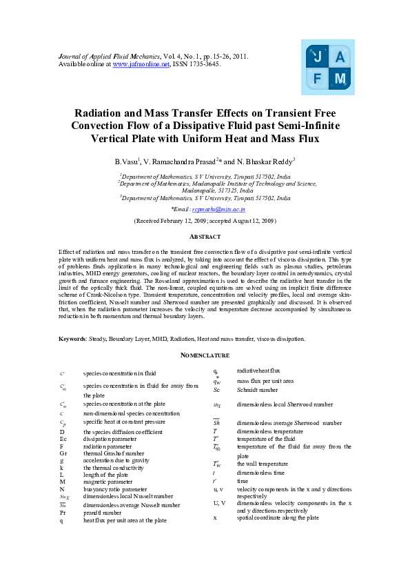 Radiation and Mass Transfer Effects on Transient Free Convection Flow ...