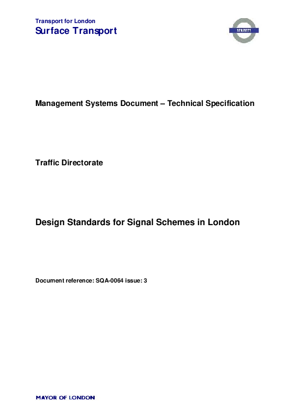 (PDF) Design Standards for Signal Schemes in London John C Bullas